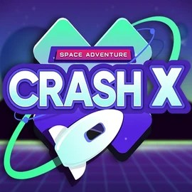 Crash X slot logo by Turbo Games at SpinMaya Casino